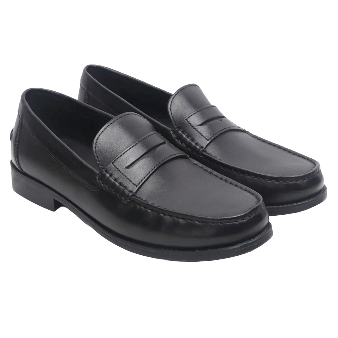 Jubleeo Leather Casual Black Loafer For Men