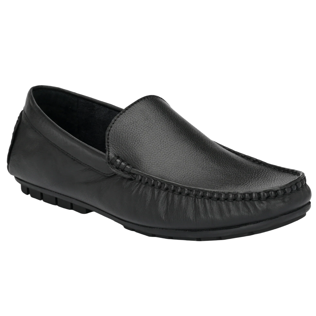 Jubleeo Leather Casual Black Loafer For Men