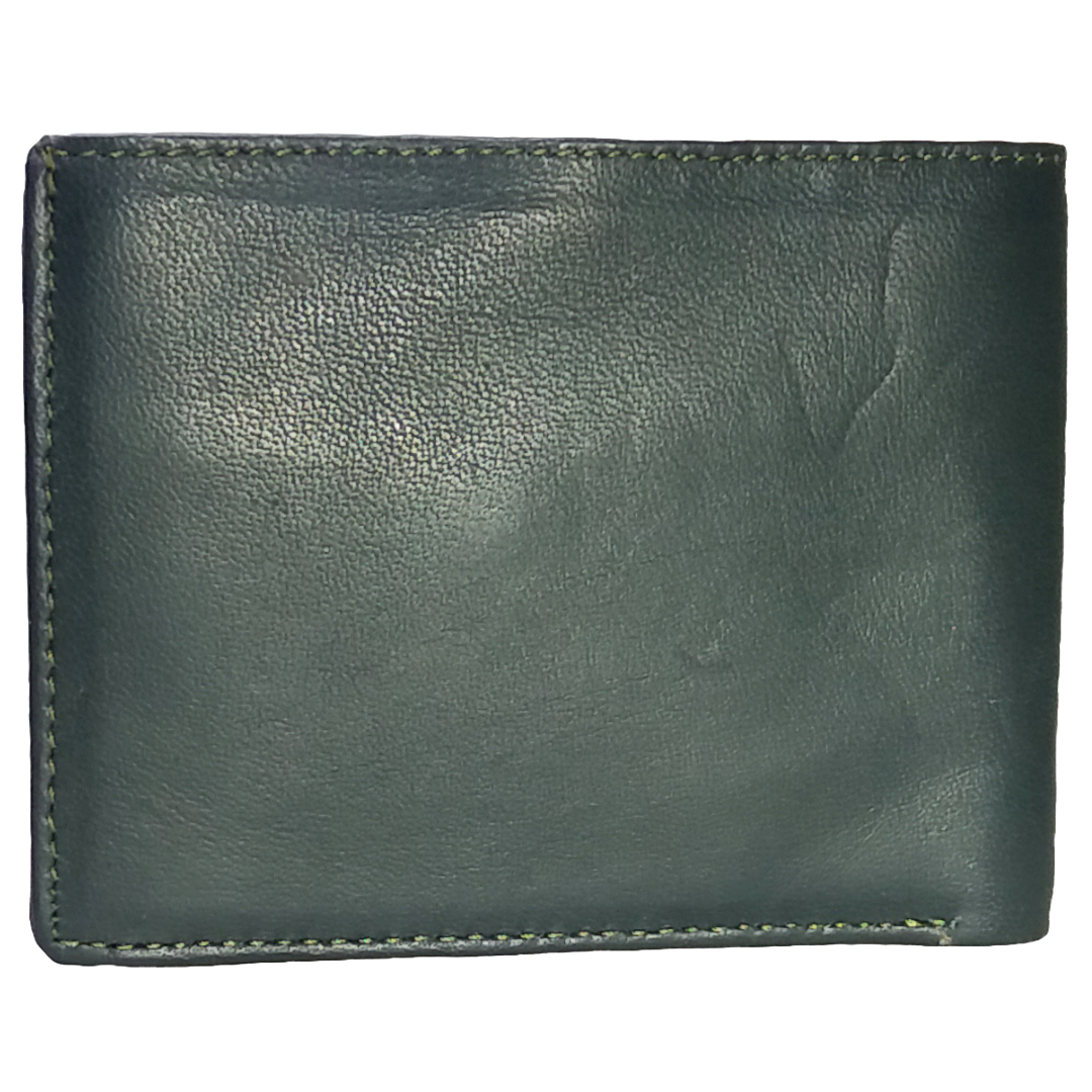 Jubleeo Leather Green ID Pocket Mens Wallet