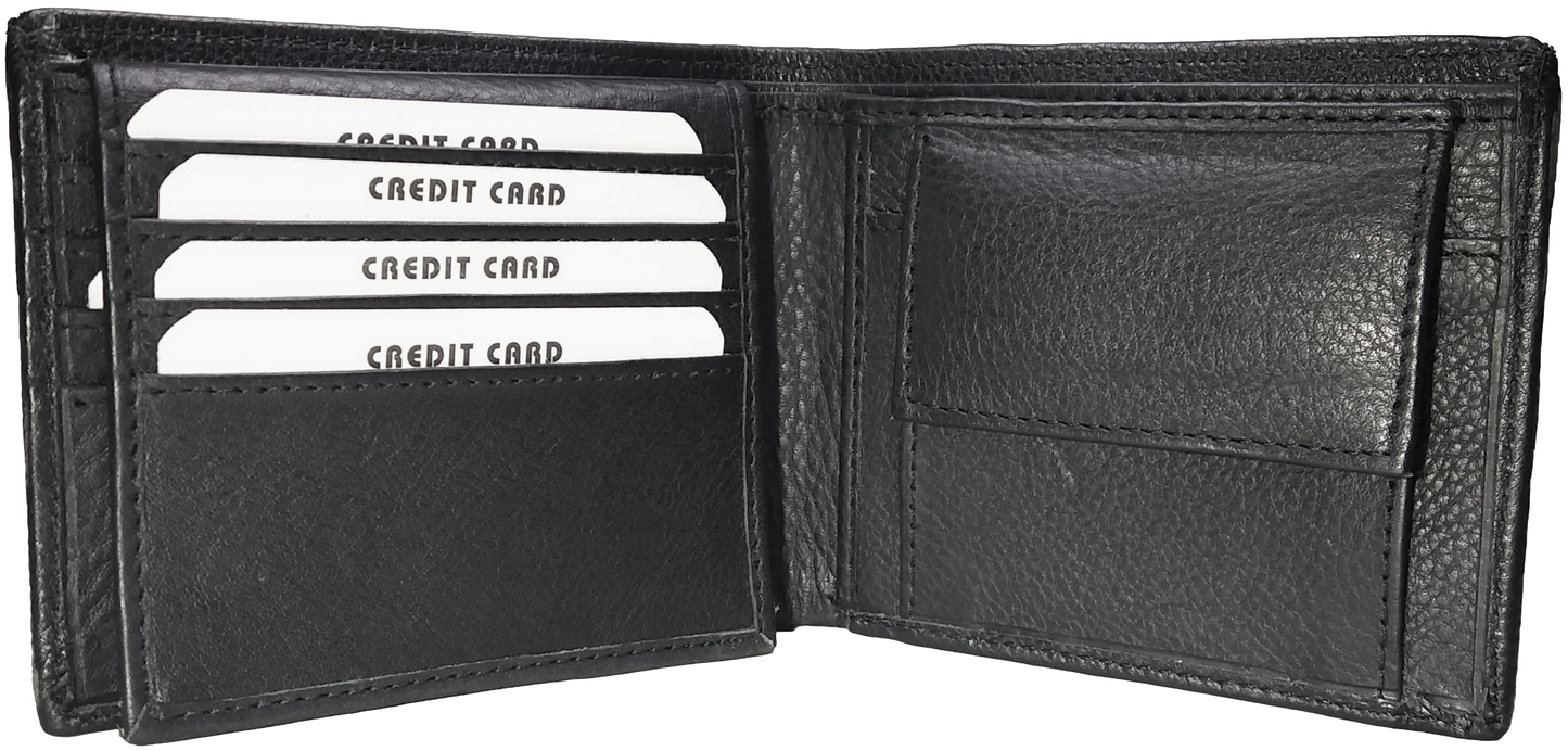 Jubleeo Leather Black ID Pocket Mens Wallet