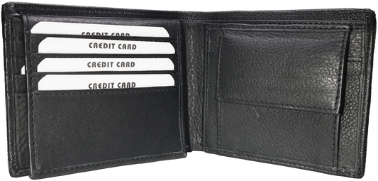 Jubleeo Leather Black ID Pocket Mens Wallet