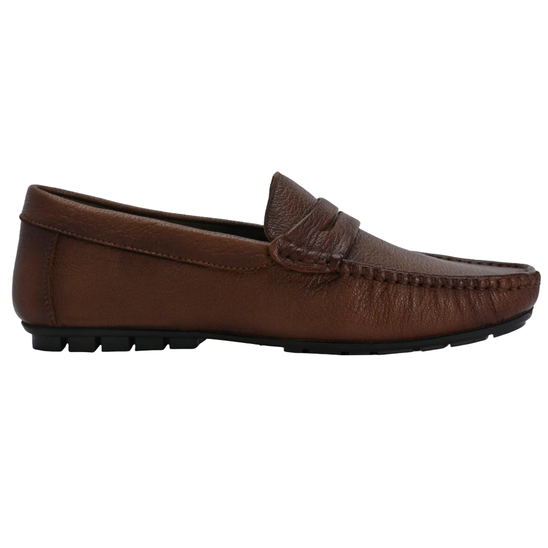 Jubleeo Leather Casual Tan Mens Loafer