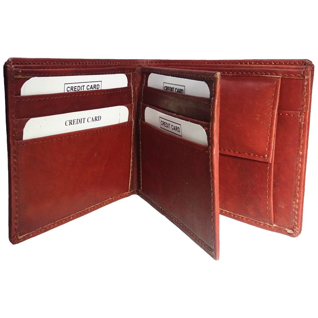 Jubleeo Leather Maroon ID Pocket Mens Wallet