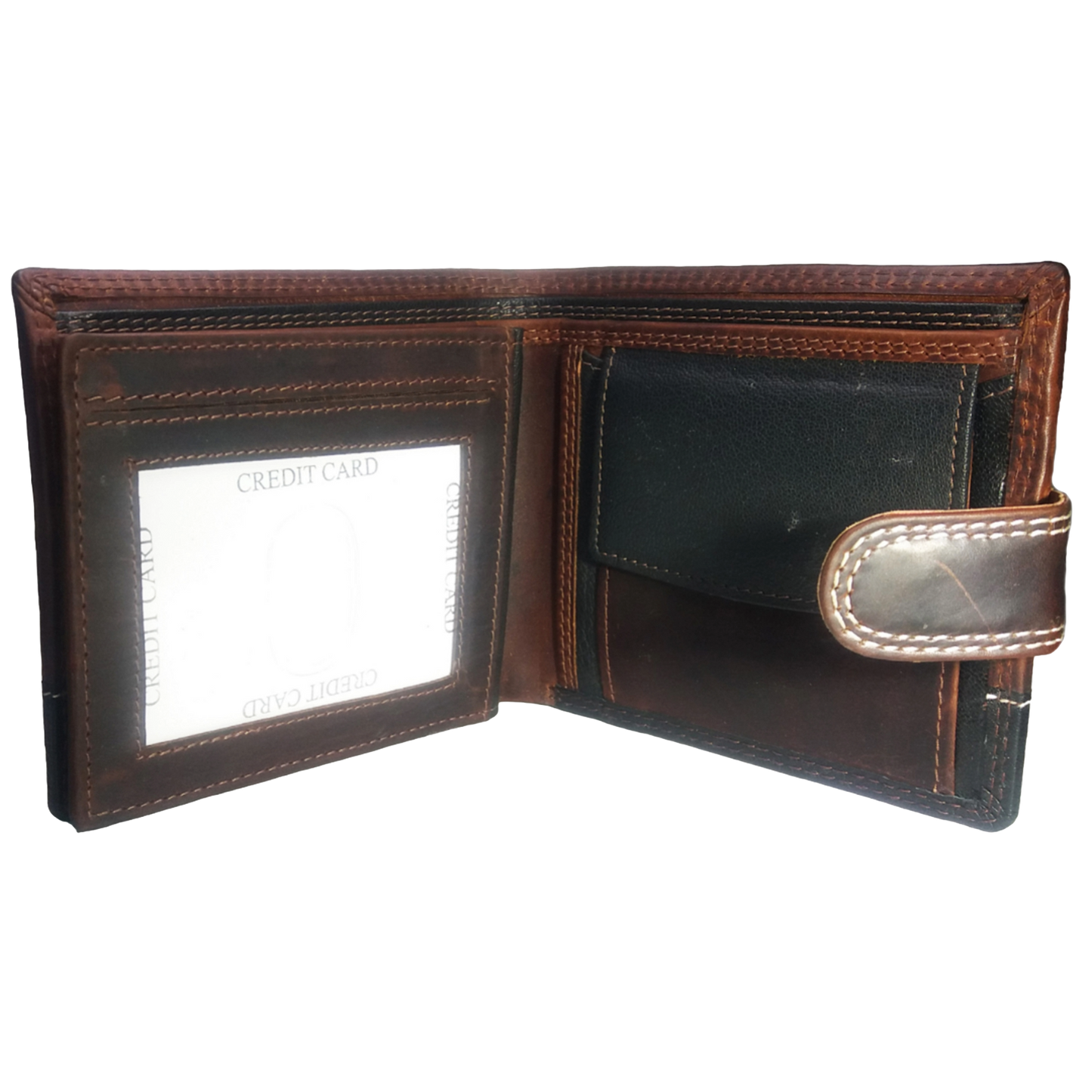 Jubleeo Leather Brown ID Pocket Mens Wallet