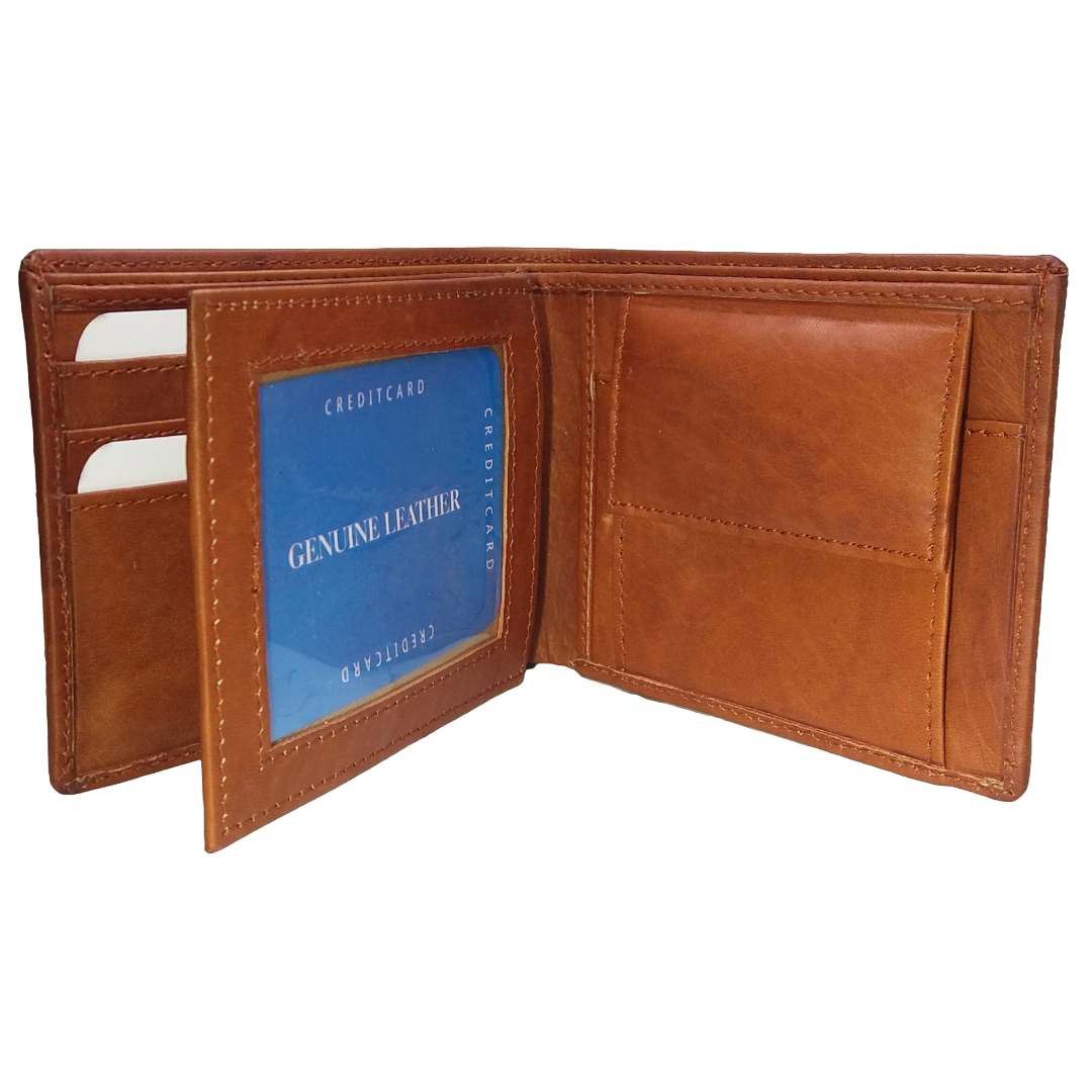 Jubleeo Leather Tan ID Pocket Mens Wallet