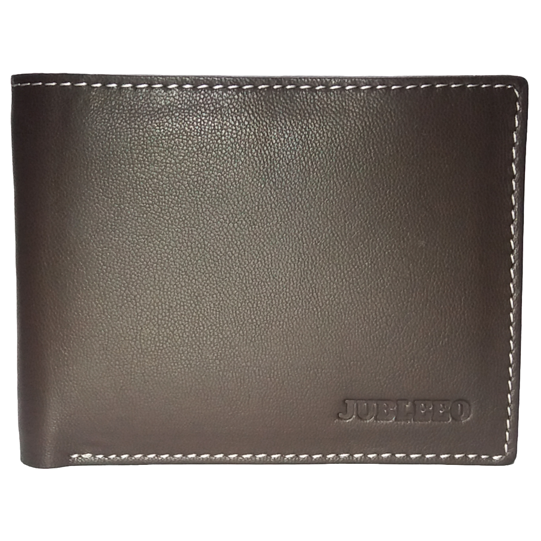 Jubleeo Leather Brown ID Pocket Mens Wallet
