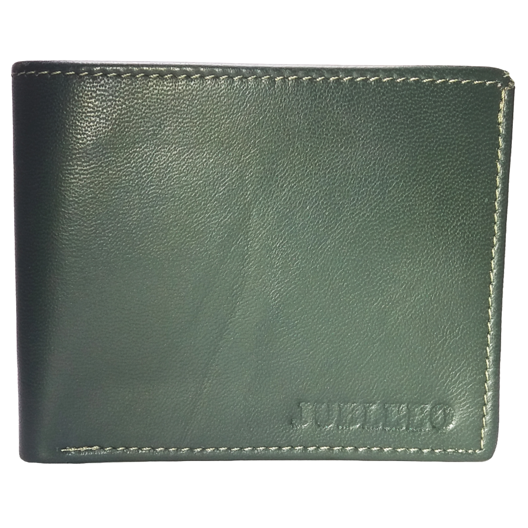 Jubleeo Leather Green ID Pocket Mens Wallet
