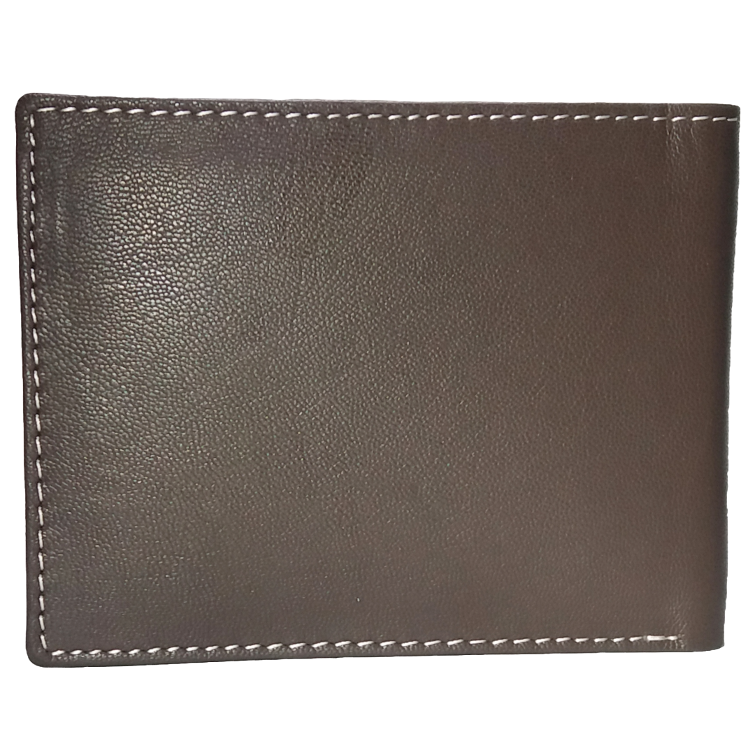 Jubleeo Leather Brown ID Pocket Mens Wallet