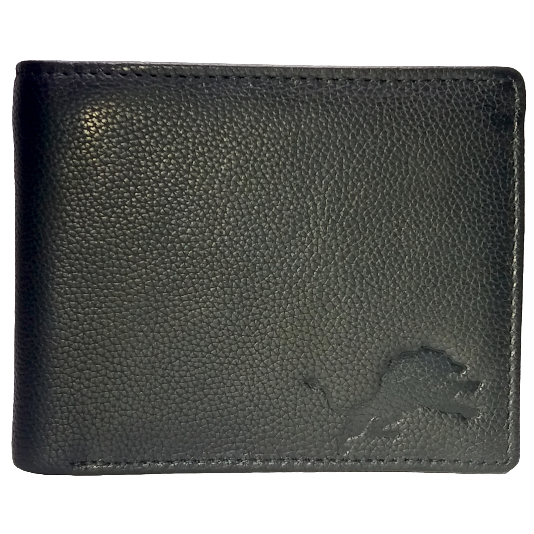 Jubleeo Leather Black Zipper ID Pocket Mens Wallet