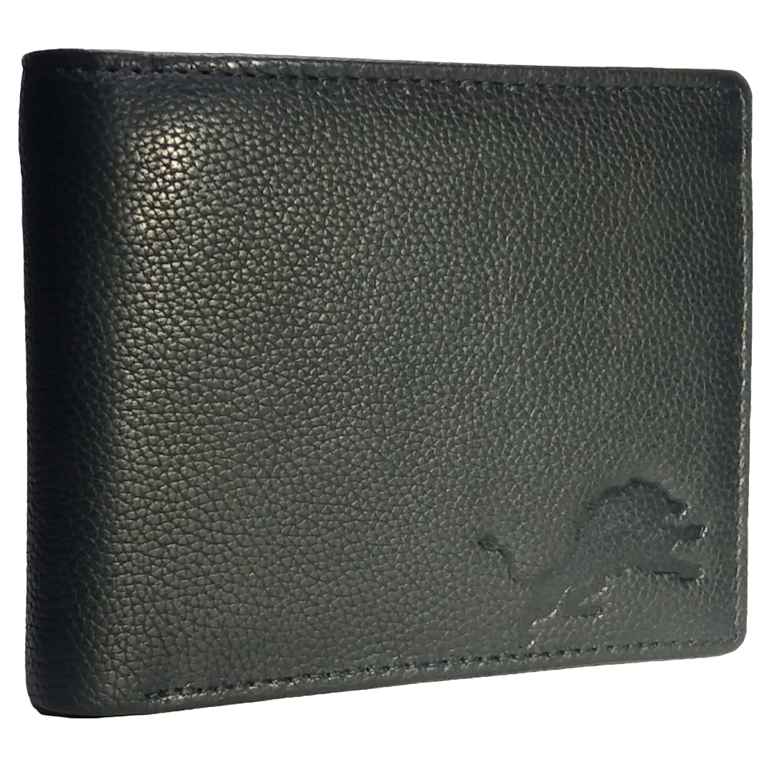 Jubleeo Leather Black Zipper ID Pocket Mens Wallet
