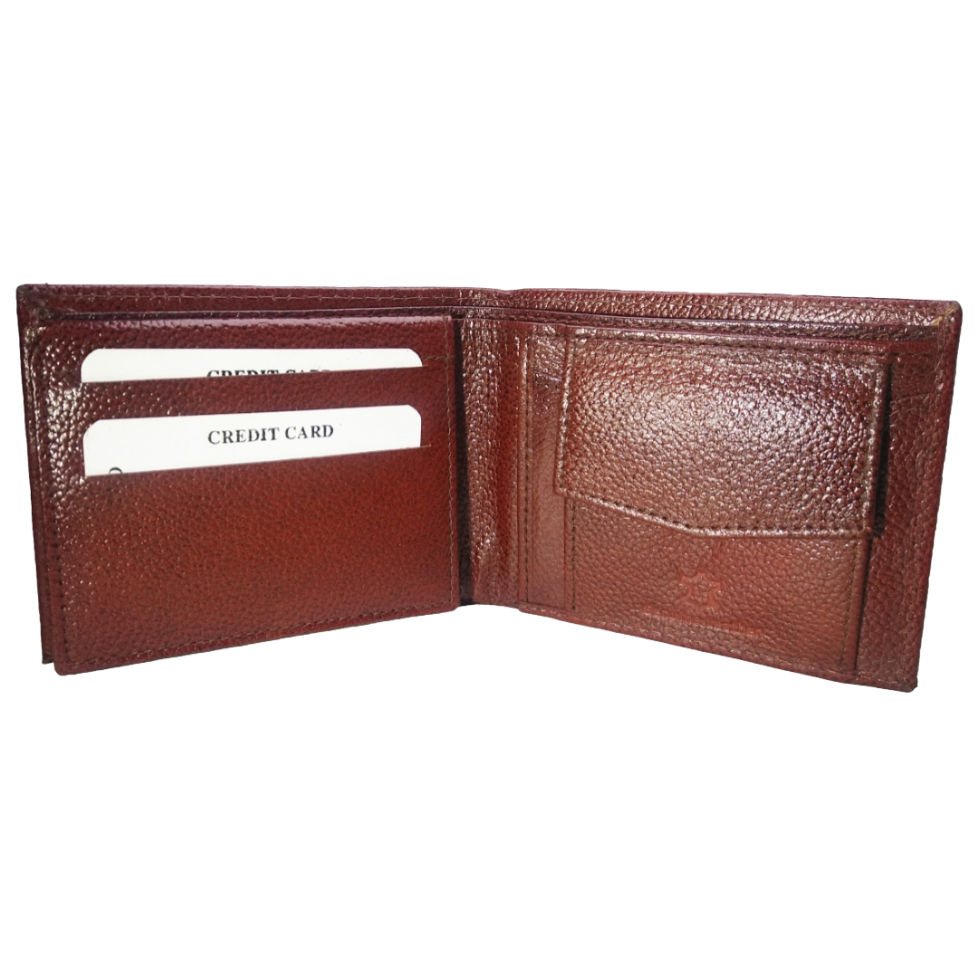 Jubleeo Leather Maroon ID Pocket Mens Wallet