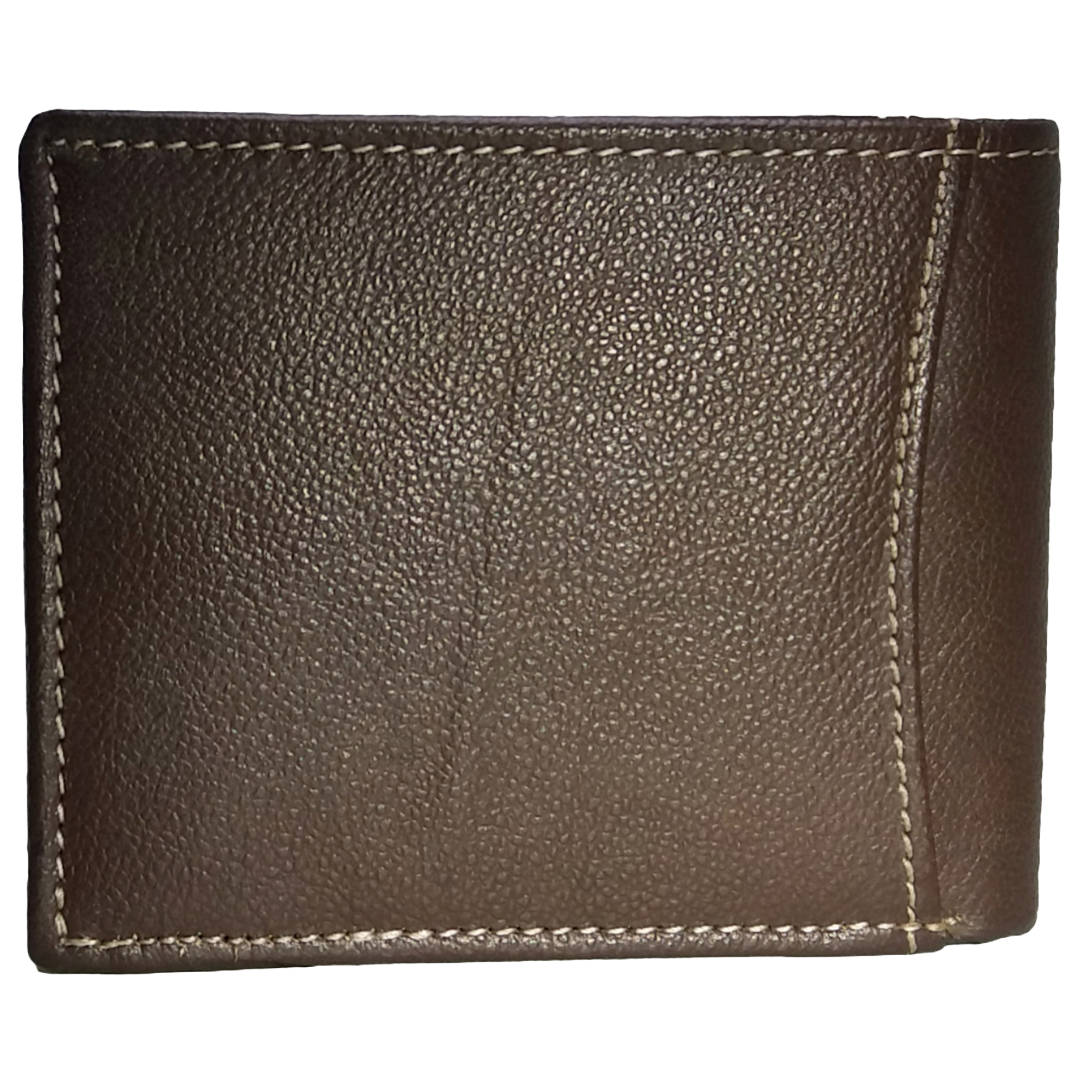 Jubleeo Leather Brown ID Pocket Mens Wallet