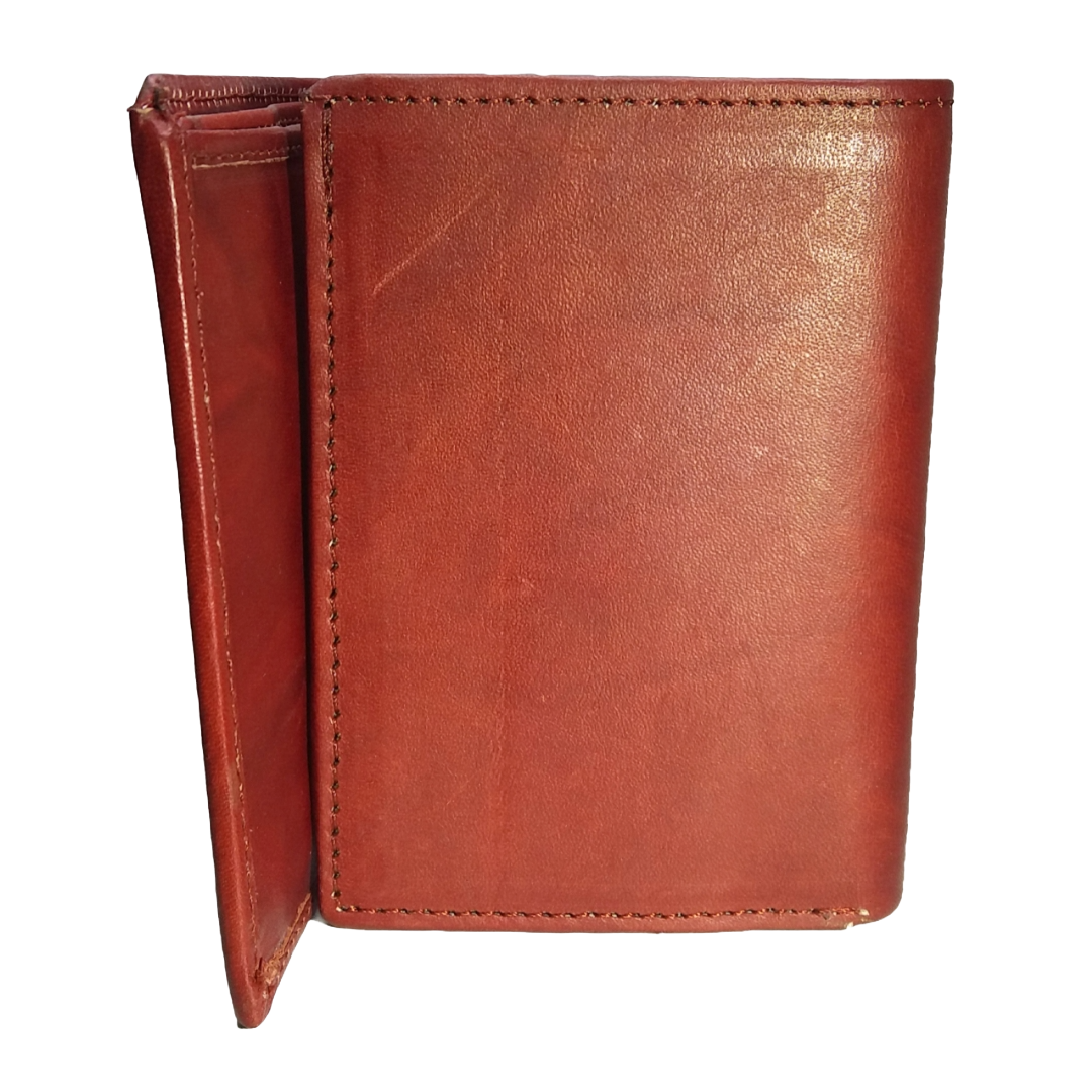 Jubleeo Leather Trifold Maroon Mens Wallet