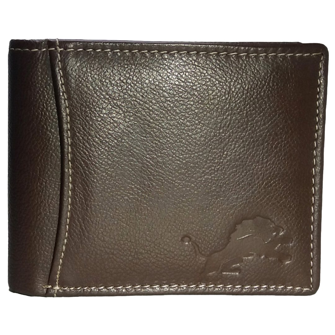 Jubleeo Leather Brown ID Pocket Mens Wallet