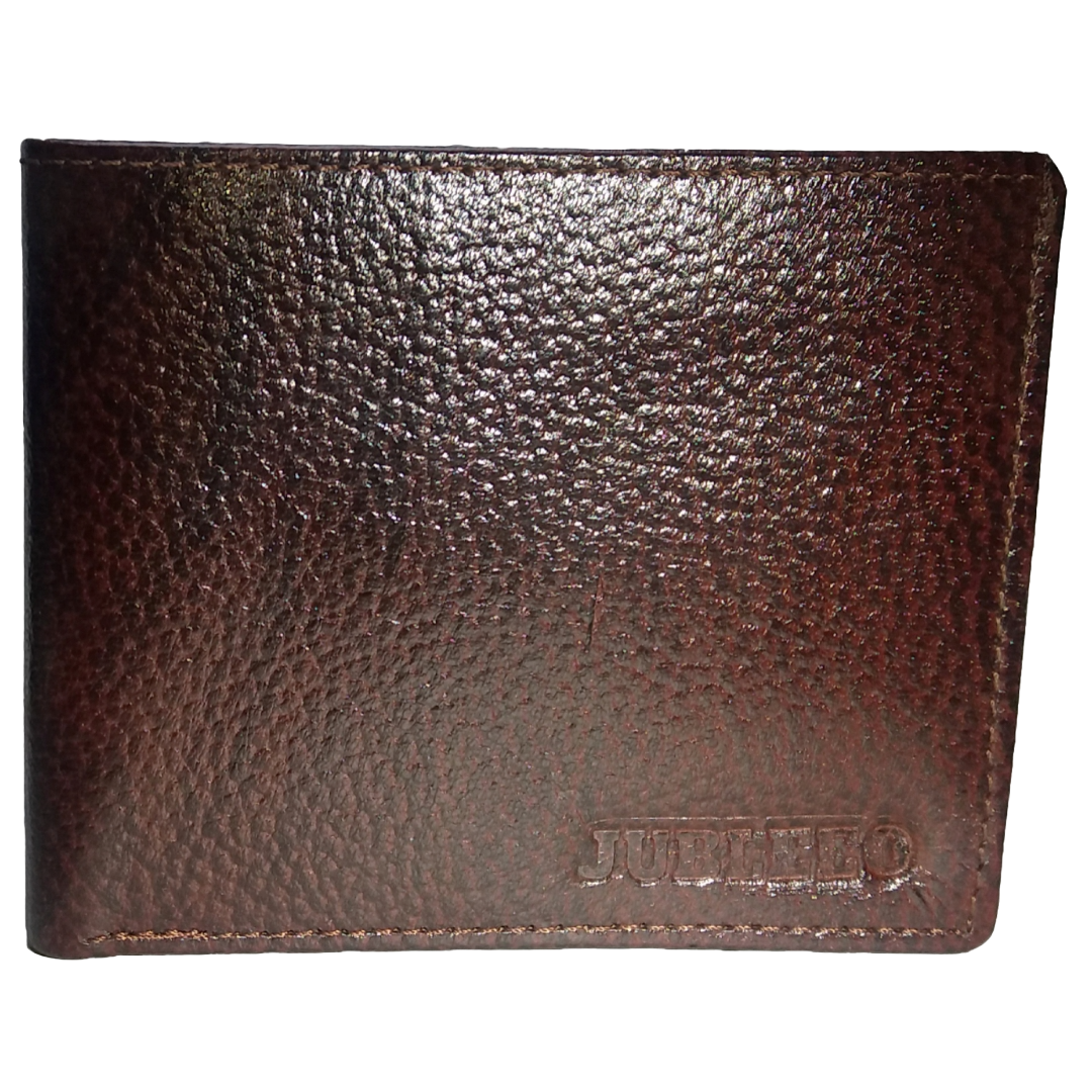 Jubleeo Leather Brown ID Pocket Mens Wallet