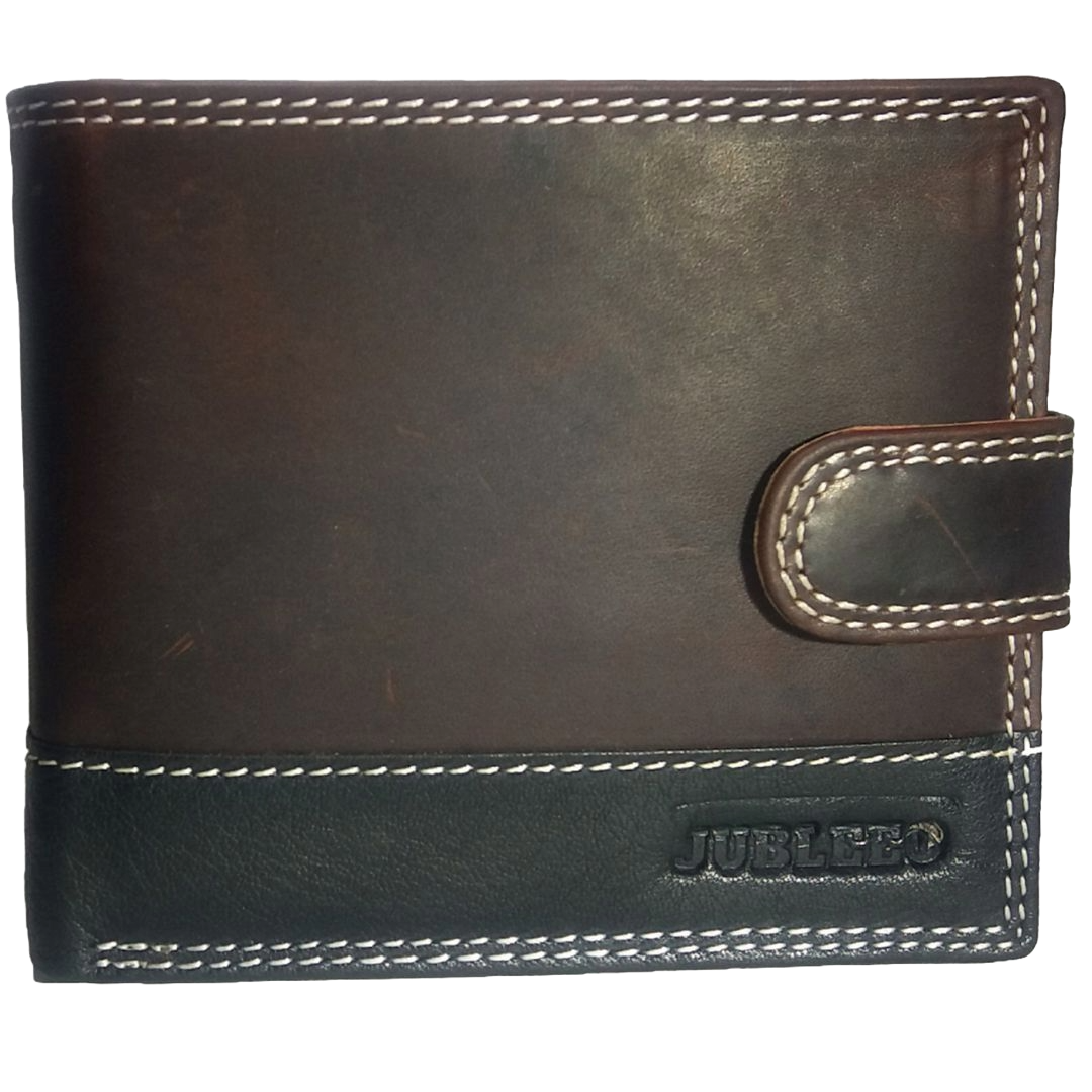 Jubleeo Leather Brown ID Pocket Mens Wallet