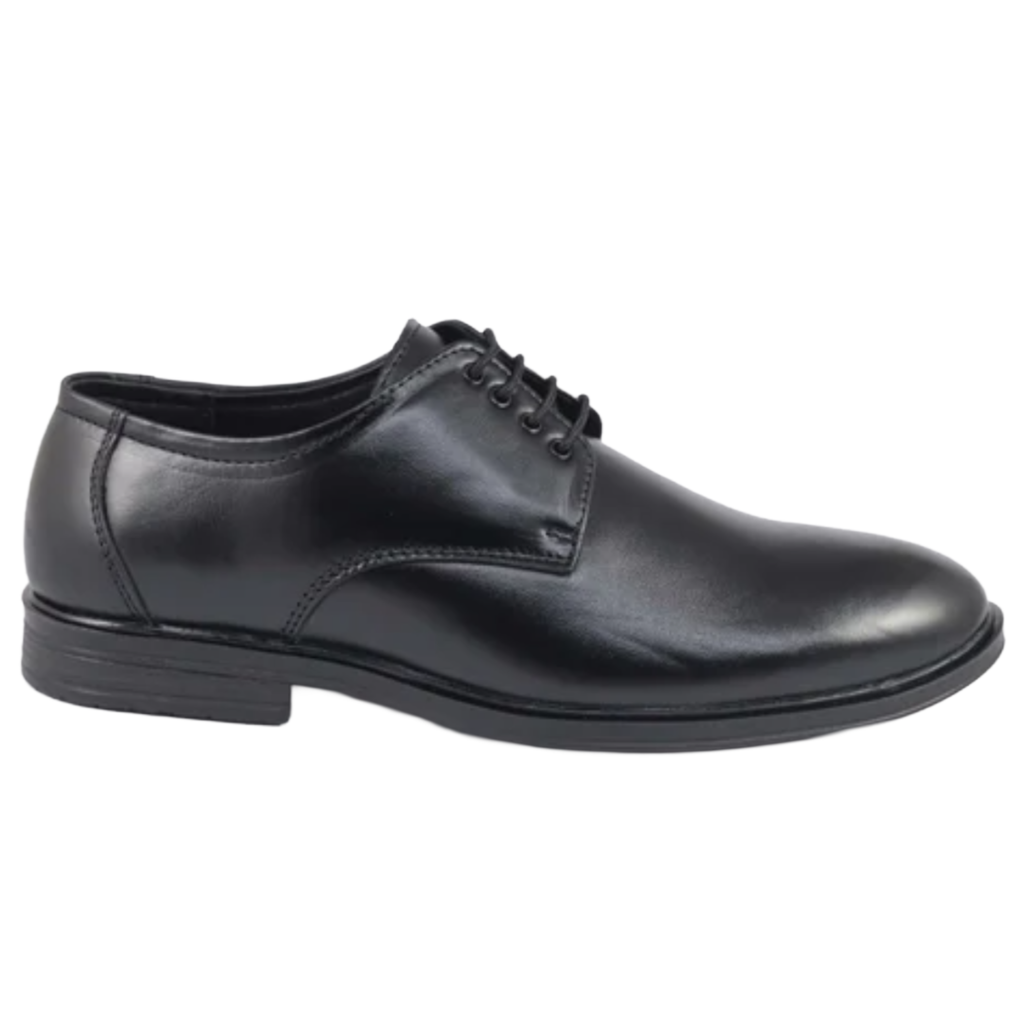 Jubleeo Leather Derby Black Mens Shoes