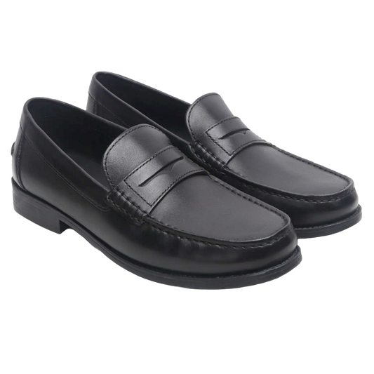 Jubleeo Leather Casual Black Loafer For Men