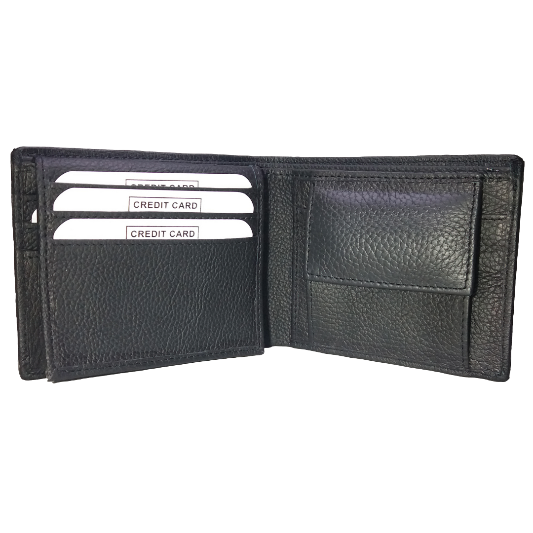 Jubleeo Leather Black ID Pocket Mens Wallet