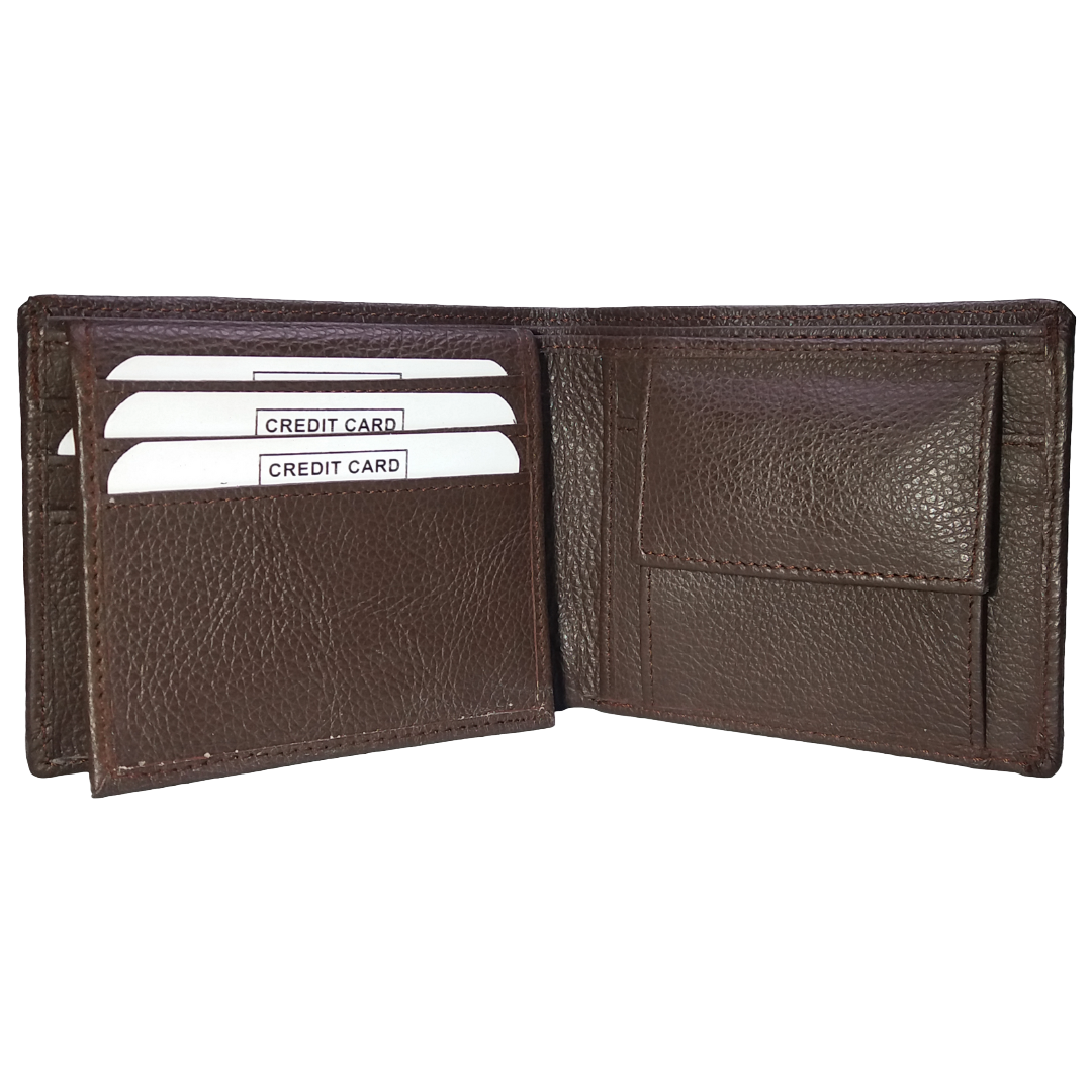 Jubleeo Leather Brown ID Pocket Mens Wallet