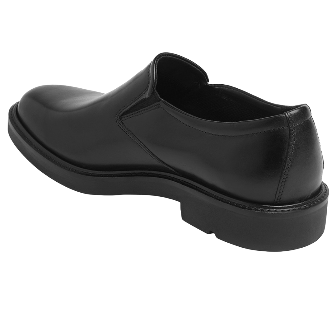Jubleeo Leather Slip On Black Mens Shoes
