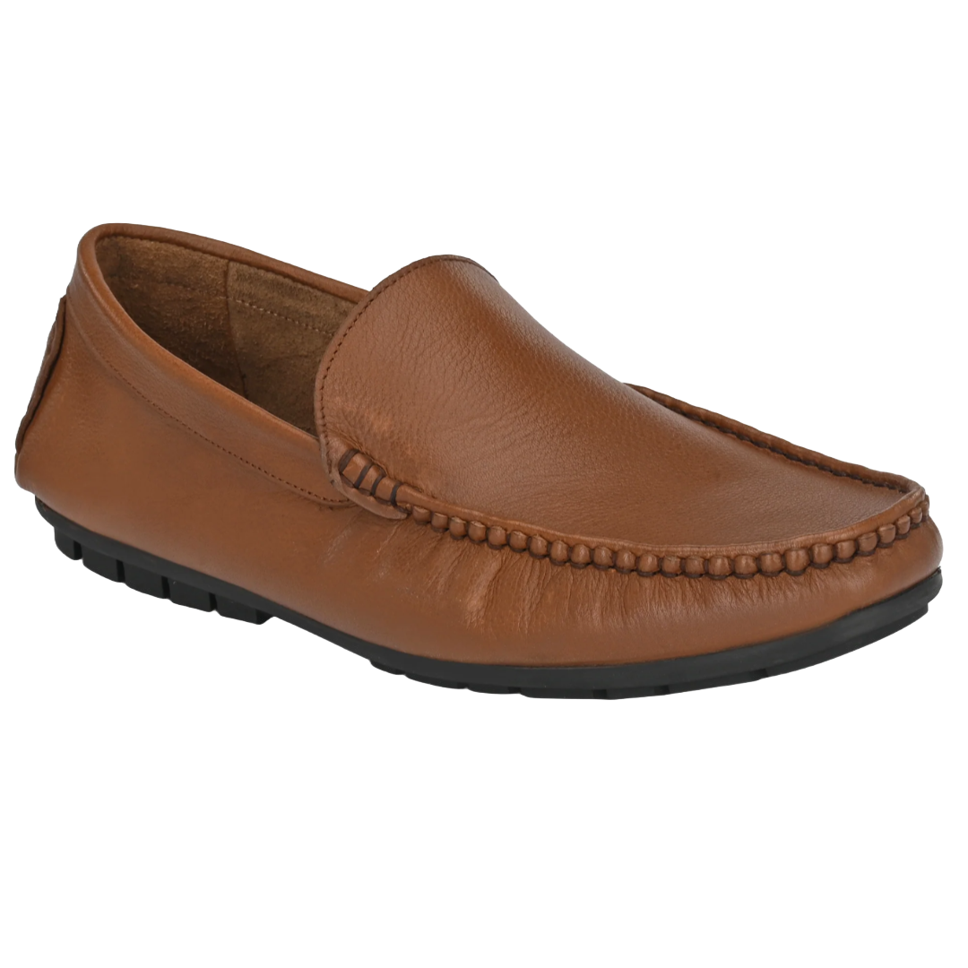 Jubleeo Leather Casual Tan Loafer For Men