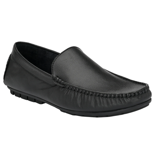Jubleeo Leather Casual Black Loafer For Men