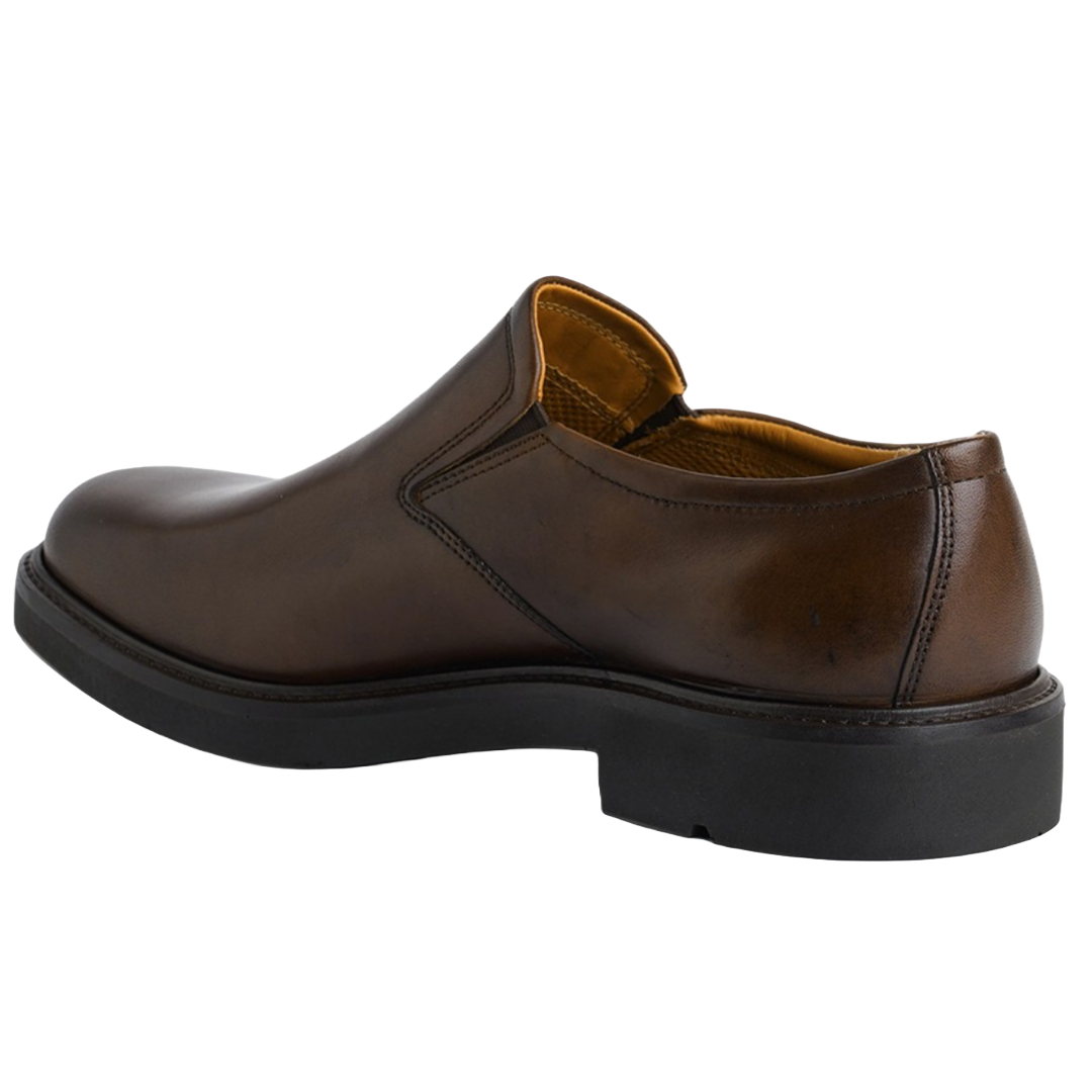 Jubleeo Leather Slip On Brown Mens Shoes