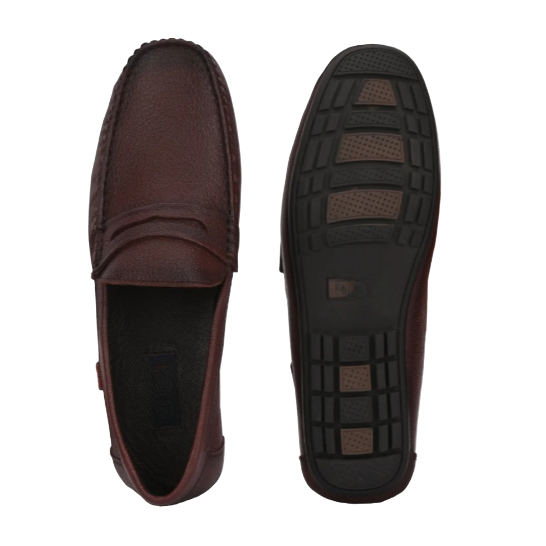 Jubleeo Leather Casual Brown Mens Loafer