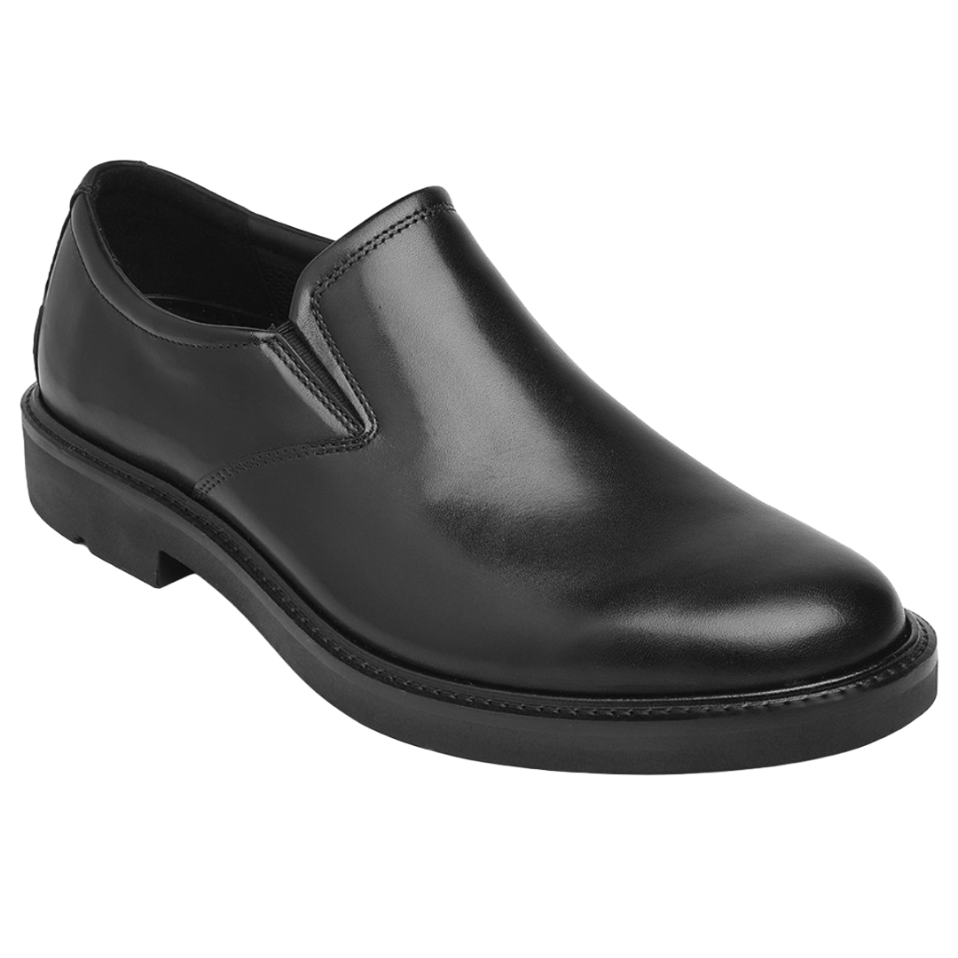 Jubleeo Leather Slip On Black Mens Shoes