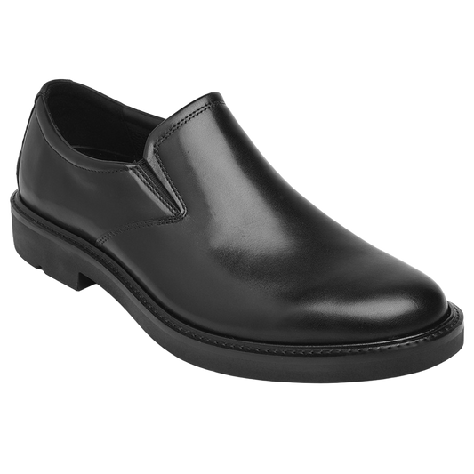 Jubleeo Leather Slip On Black Mens Shoes