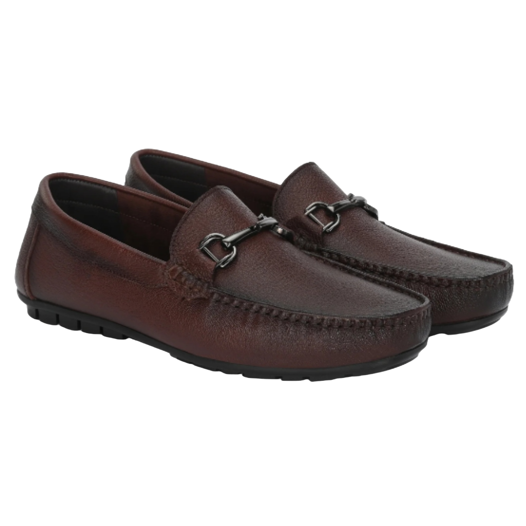 Jubleeo Leather Casual Brown Loafer For Men