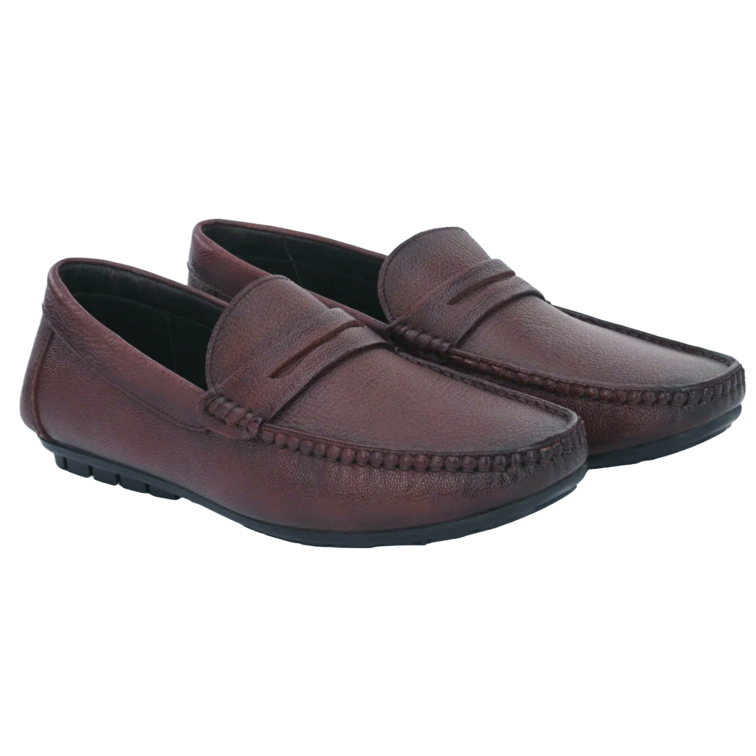 Jubleeo Leather Casual Brown Mens Loafer