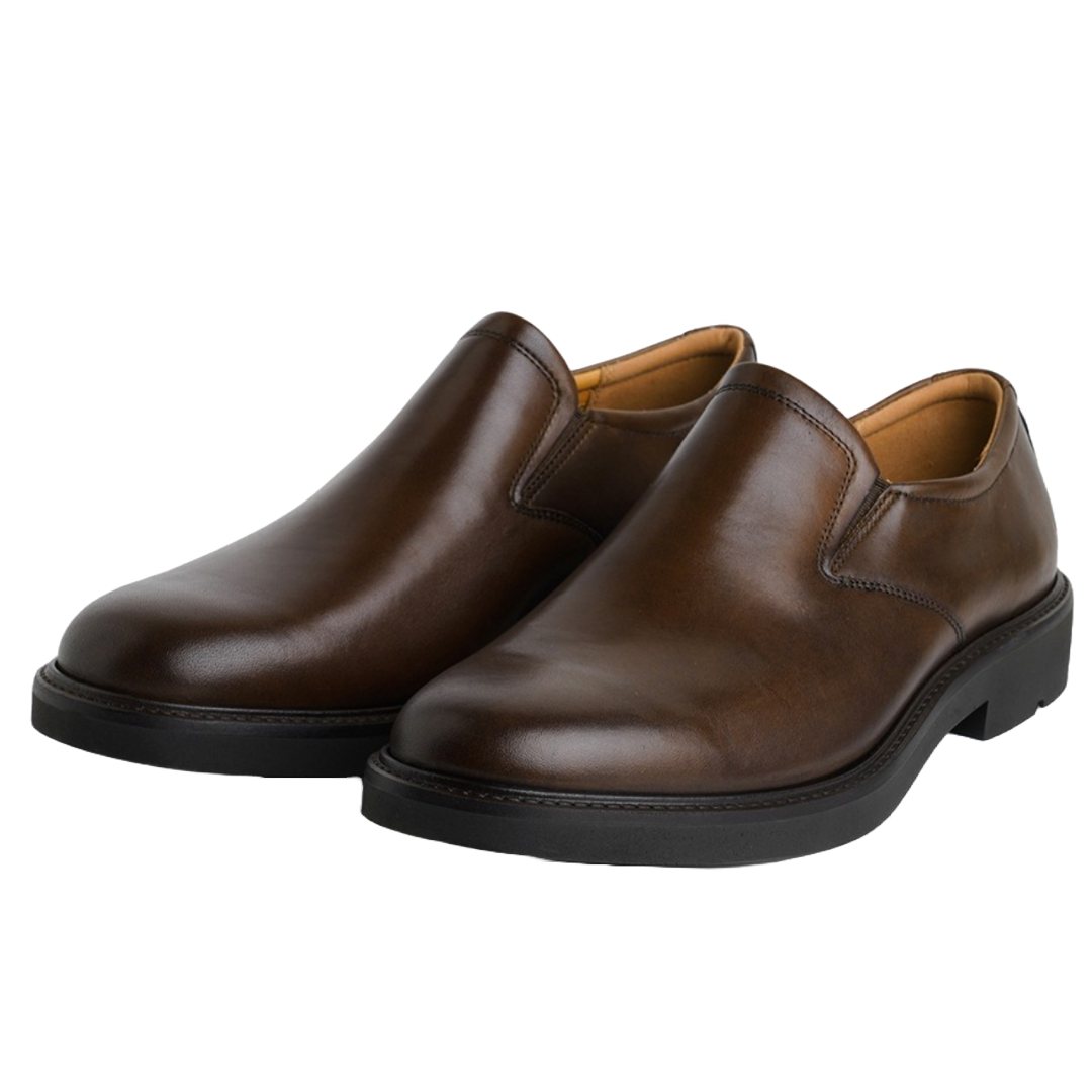 Jubleeo Leather Slip On Brown Mens Shoes