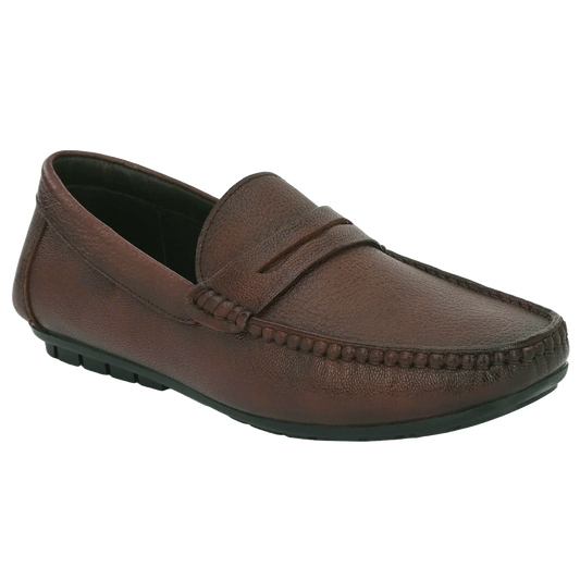 Jubleeo Leather Casual Brown Mens Loafer