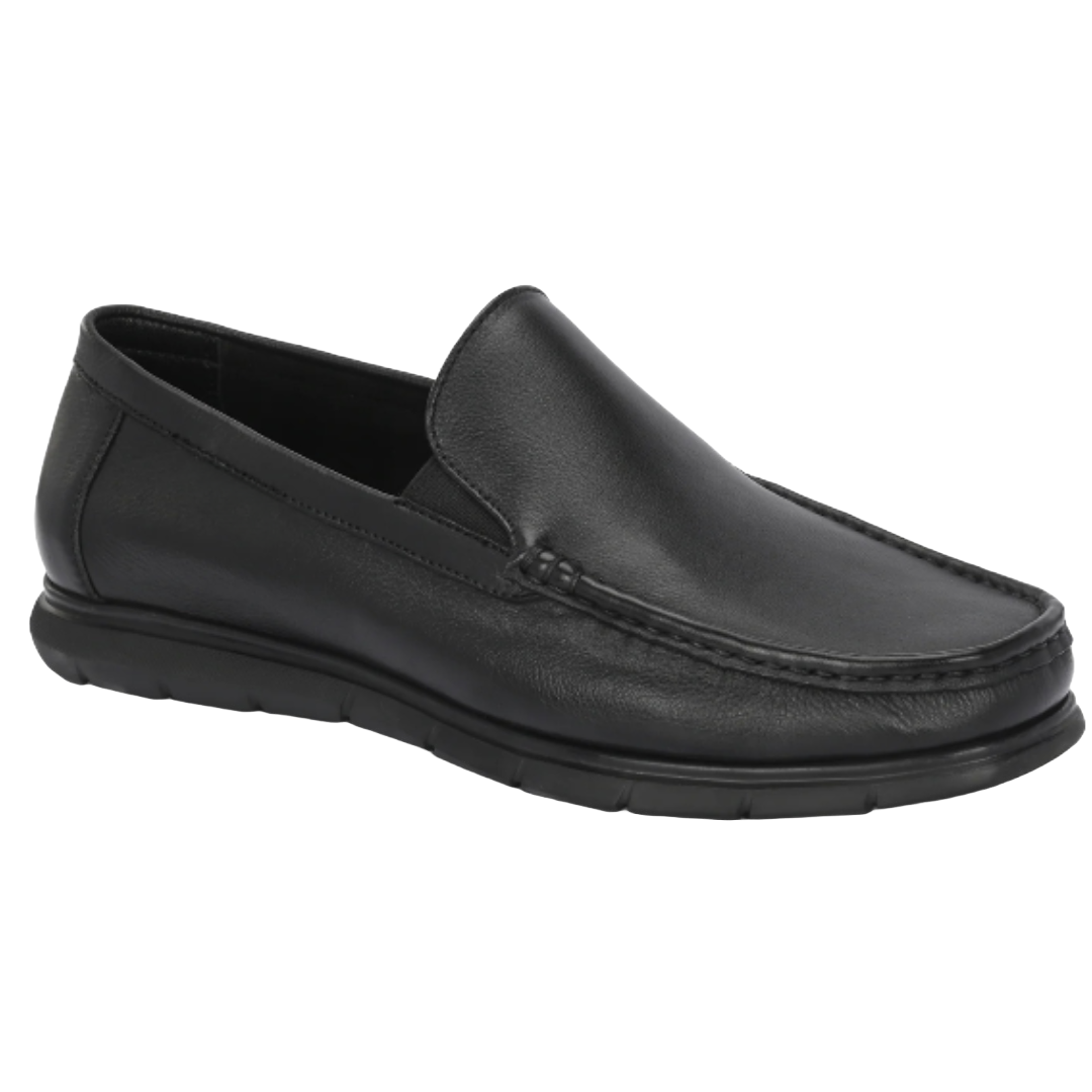 Jubleeo Leather Black Zero Gravity Loafer For Men
