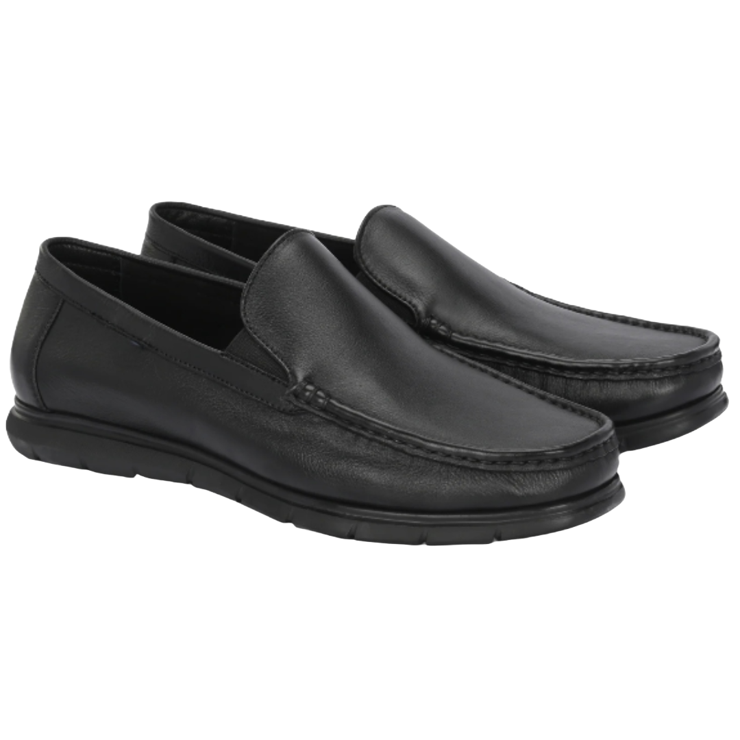 Jubleeo Leather Black Zero Gravity Loafer For Men