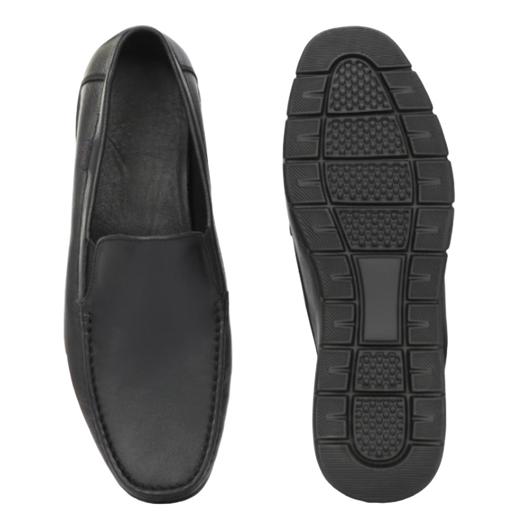 Jubleeo Leather Black Zero Gravity Loafer For Men