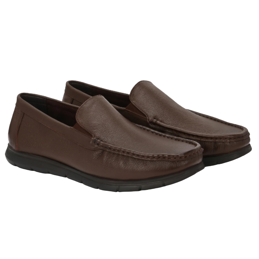 Jubleeo Leather Brown Zero Gravity Loafer For Men