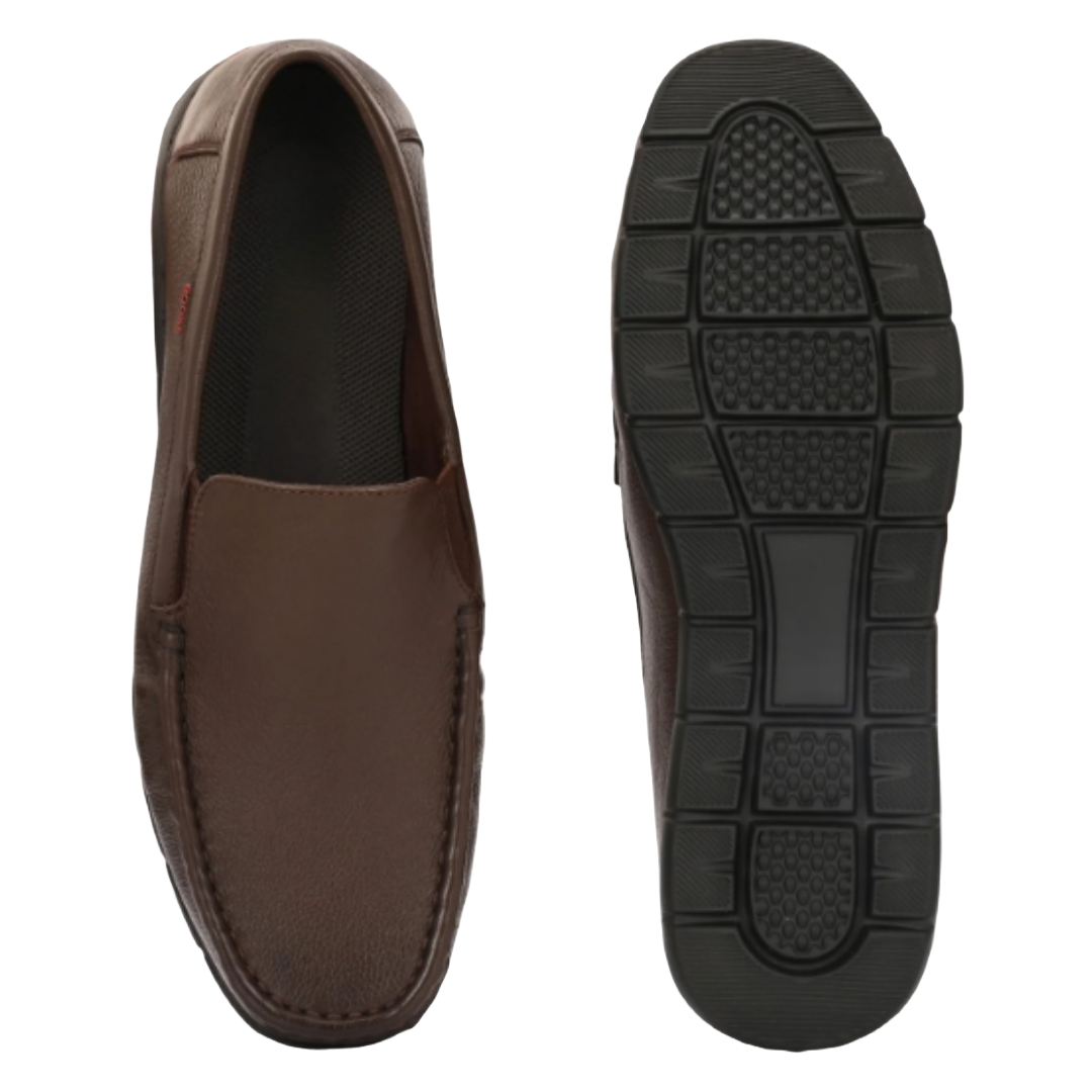 Jubleeo Leather Brown Zero Gravity Loafer For Men