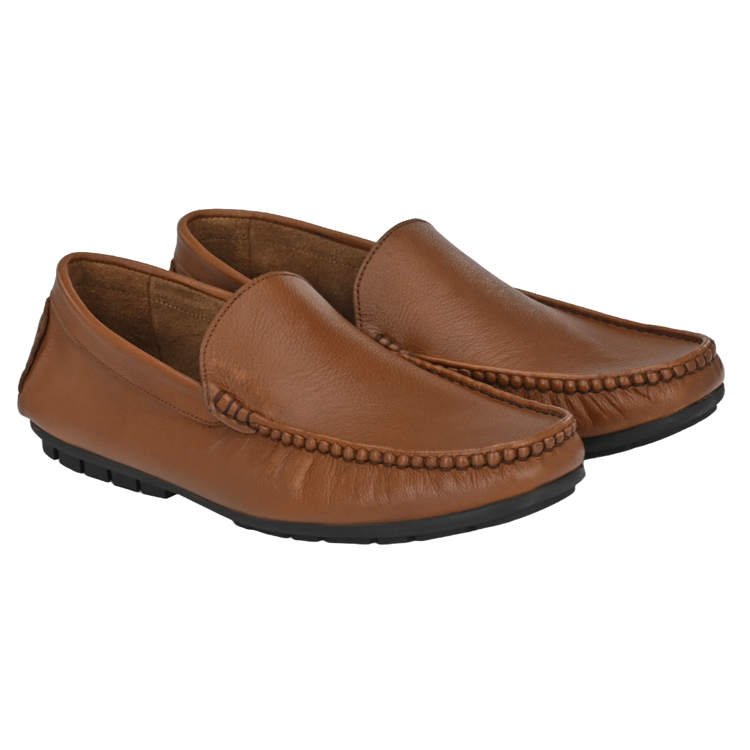 Jubleeo Leather Casual Tan Loafer For Men