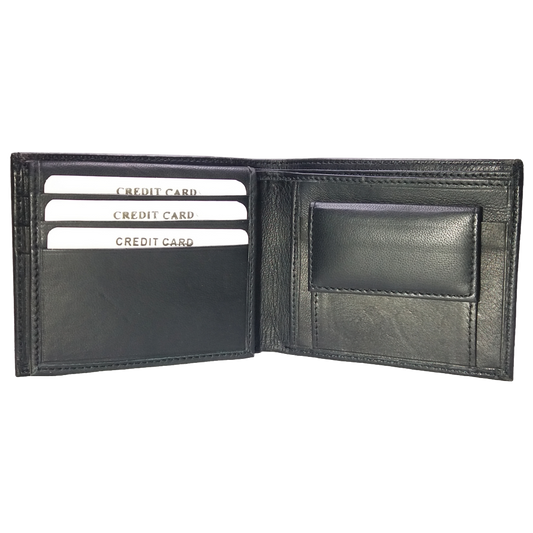 Jubleeo Leather Black ID Pocket Mens Wallet
