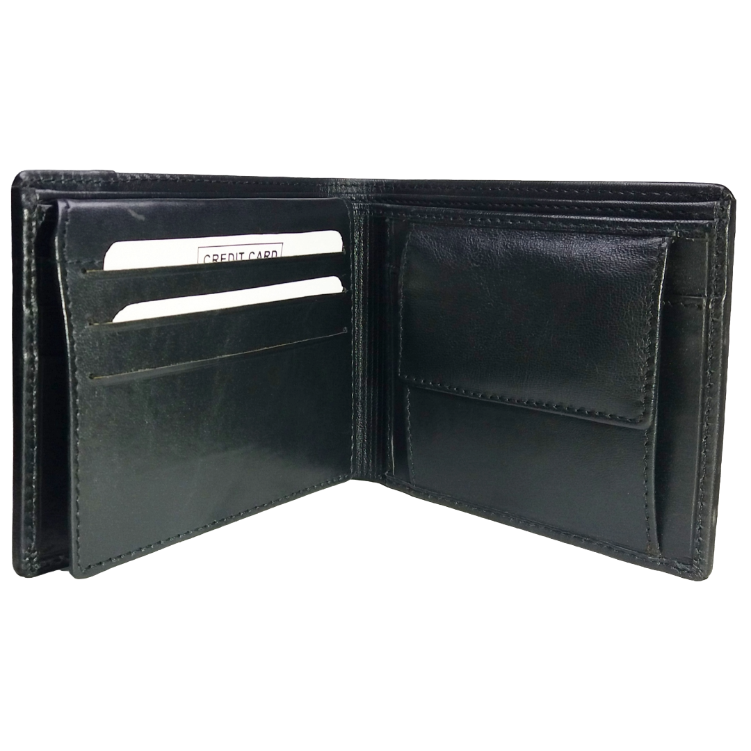 Jubleeo Leather Black ID Pocket Mens Wallet