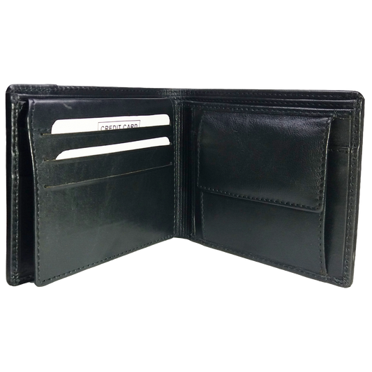 Jubleeo Leather Black ID Pocket Mens Wallet