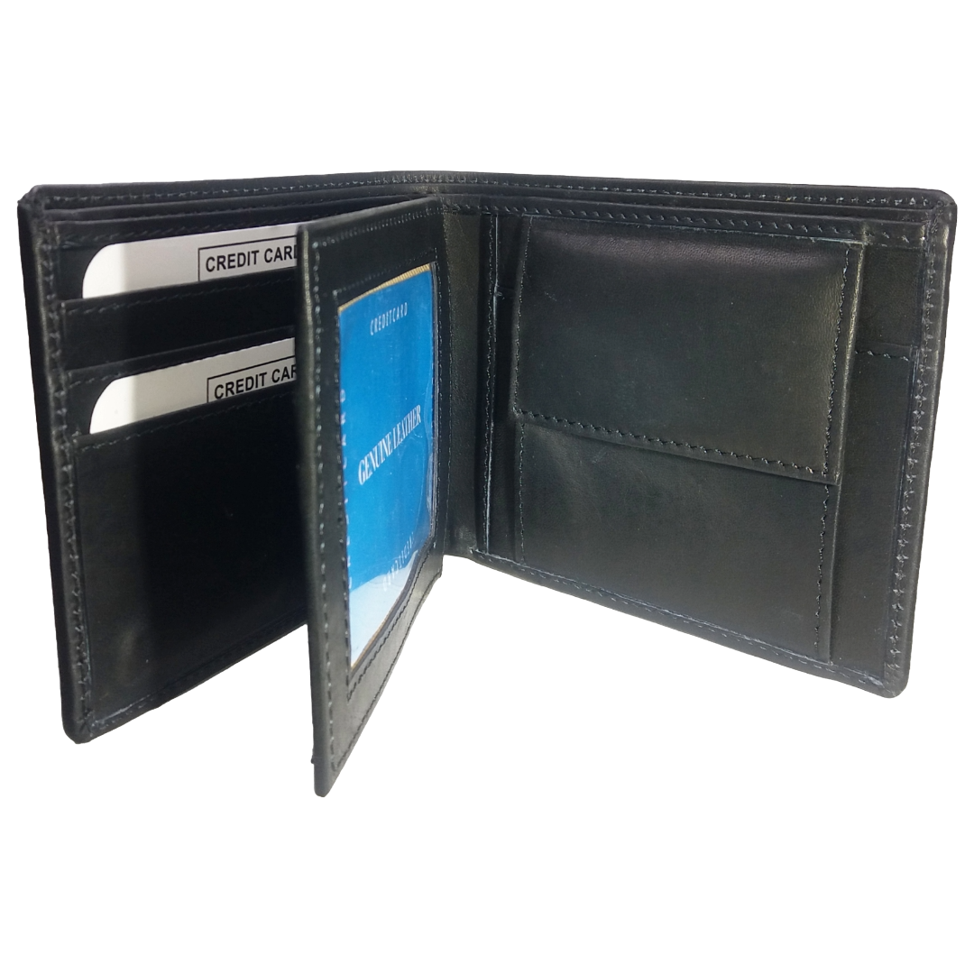 Jubleeo Leather Black ID Pocket Mens Wallet
