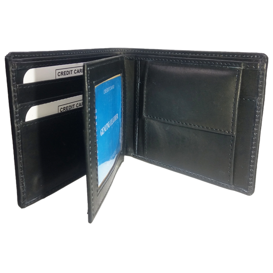 Jubleeo Leather Black ID Pocket Mens Wallet