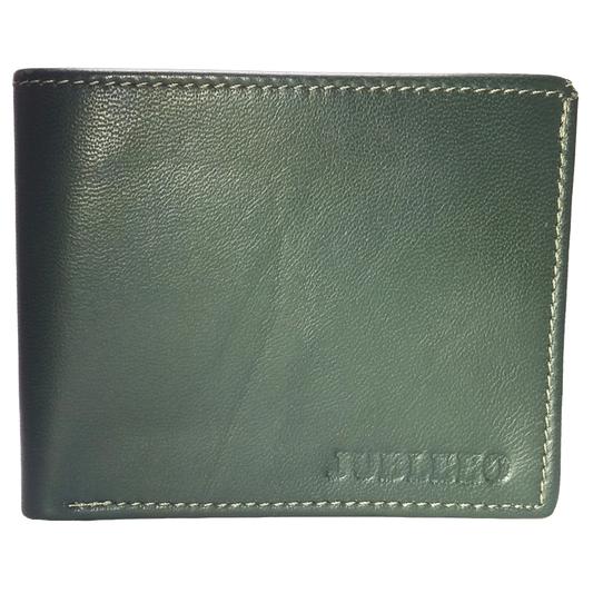 Jubleeo Leather Green ID Pocket Mens Wallet