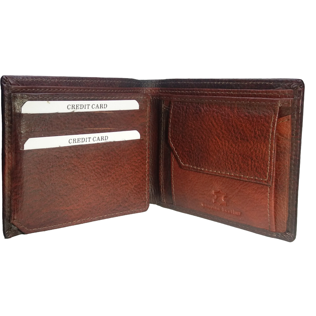 Jubleeo Leather Maroon Zipper ID Pocket Mens Wallet