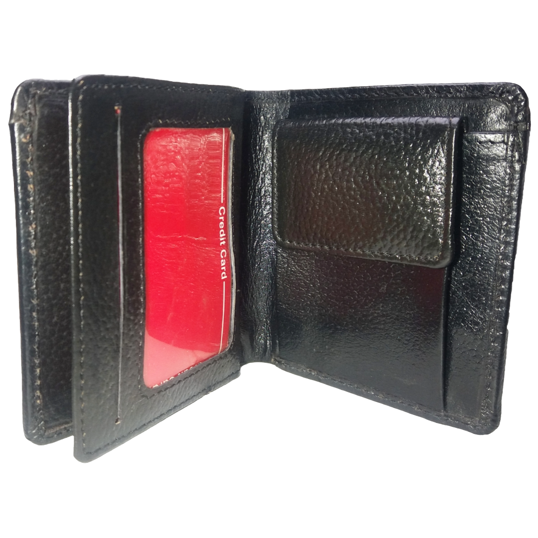 Jubleeo Leather Mini Black Notecase For Men