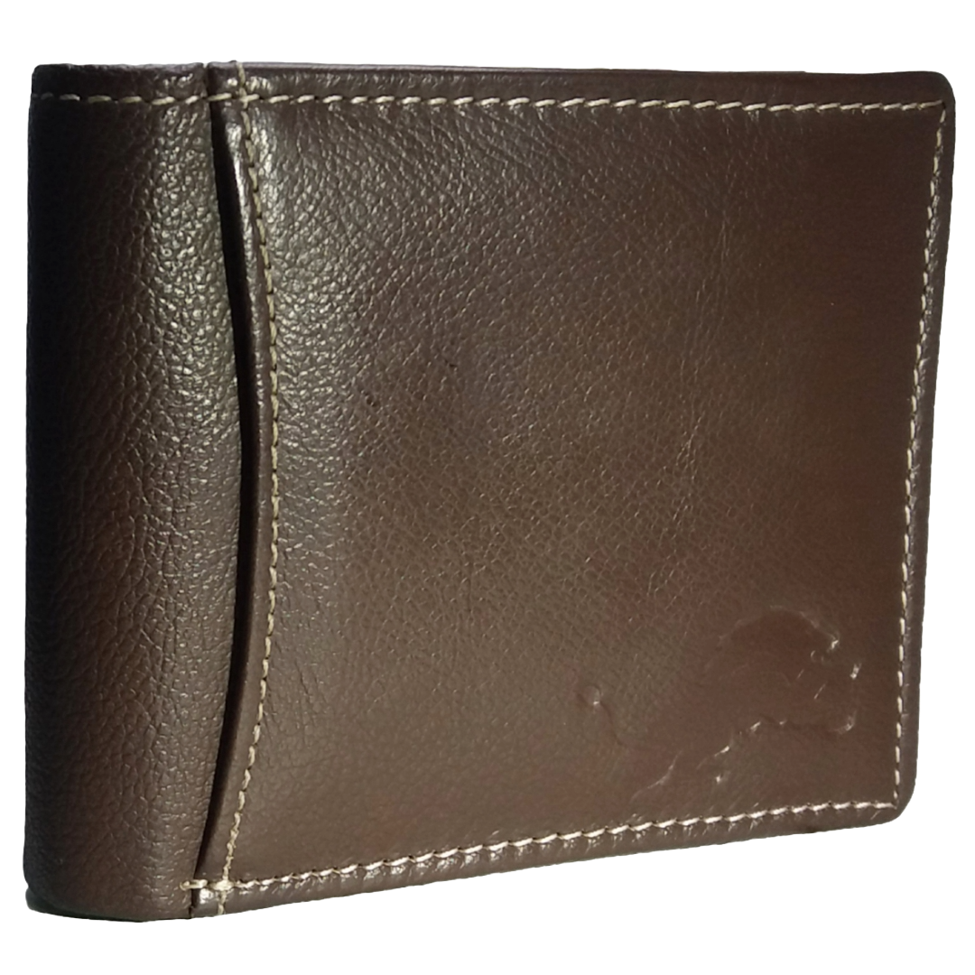 Jubleeo Leather Brown ID Pocket Mens Wallet